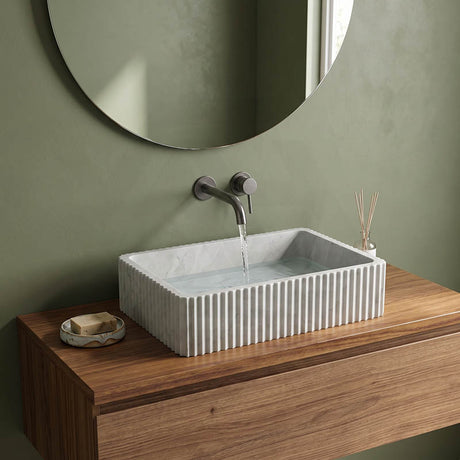 Rectangle Above Counter Basin 600x400x150mm - Marble Matt Surface