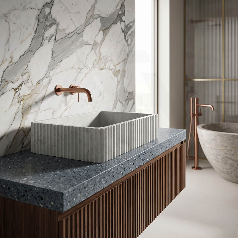 Rectangle Above Counter Basin 600x400x150mm - Marble Matt Surface