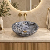 Round Stone Above Counter Basin 420x420x140mm - Marble Finish