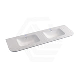 600/750/900/1200/1500mm Curved Edge Solid Surface Vanity Top with Overflow 12 O'clock Semi-Drilled or Drilled Tap Hole