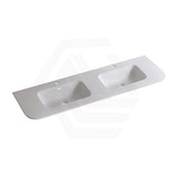 600/750/900/1200/1500mm Curved Edge Solid Surface Vanity Top with Overflow 12 O'clock Semi-Drilled or Drilled Tap Hole