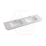 600/750/900/1200/1500mm Curved Edge Solid Surface Vanity Top with Overflow 12 O'clock Semi-Drilled or Drilled Tap Hole