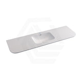 600/750/900/1200/1500mm Curved Edge Solid Surface Vanity Top with Overflow 12 O'clock Semi-Drilled or Drilled Tap Hole