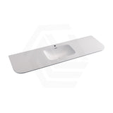 600/750/900/1200/1500mm Curved Edge Solid Surface Vanity Top with Overflow 12 O'clock Semi-Drilled or Drilled Tap Hole