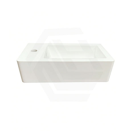 460x255x120mm Infinity Rectangle Matt White Solid Surface Above Counter Basin With 1 Tap Hole