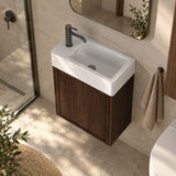 Infinity Rectangle Solid Surface Above Counter Basin with 1 Tap Hole 460x255x120mm - Matt White