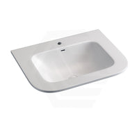 600/750/900/1200mm Curved Edge Solid Surface Vanity Top with Overflow 12 O'clock Tap Hole