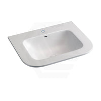 600/750/900/1200mm Curved Edge Solid Surface Vanity Top with Overflow 12 O'clock Semi-Drilled or Drilled Tap Hole