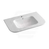 600/750/900/1200mm Curved Edge Solid Surface Vanity Top with Overflow 12 O'clock Tap Hole