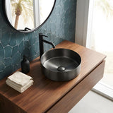 Handmade Round Stainless Steel Above Counter Basin 380x380x110mm - M#1(Gunmetal Grey)