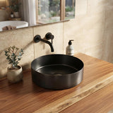 Handmade Round Stainless Steel Above Counter Basin 380x380x110mm - M#1(Gunmetal Grey)