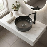 Handmade Round Stainless Steel Above Counter Basin 380x380x110mm - M#1(Gunmetal Grey)