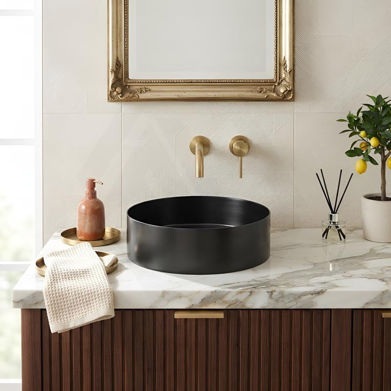 Handmade Round Stainless Steel Above Counter Basin 380x380x110mm - M#1(Gunmetal Grey)
