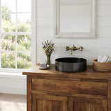 Handmade Round Stainless Steel Above Counter Basin 380x380x110mm - M#1(Gunmetal Grey)
