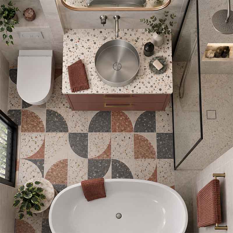 Infinity Handmade Round Stainless Steel Above Counter Basin NO Overflow 380x380x110mm - Brushed Nickel