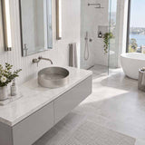 Infinity Handmade Round Stainless Steel Above Counter Basin NO Overflow 380x380x110mm - Brushed Nickel