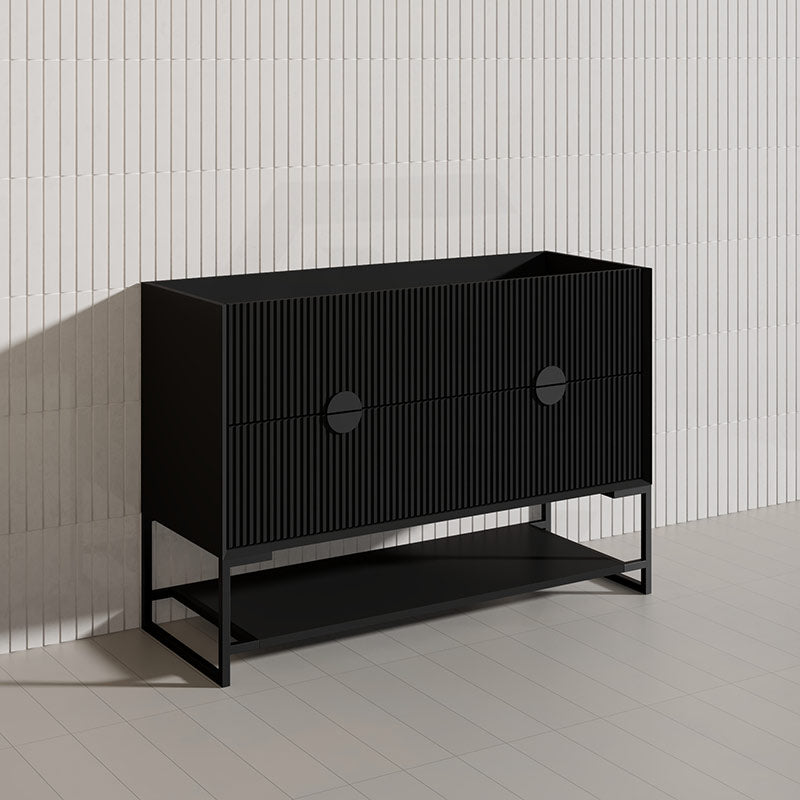 1200mm Kingo Freestanding Plywood Vanity Linear Surface Single/Double Bowls Cabinet ONLY for Bathroom Matt White/Black