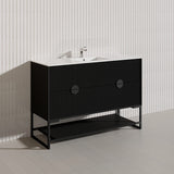 1200mm Kingo Freestanding Plywood Vanity Linear Surface Single/Double Bowls Cabinet ONLY for Bathroom Matt White/Black