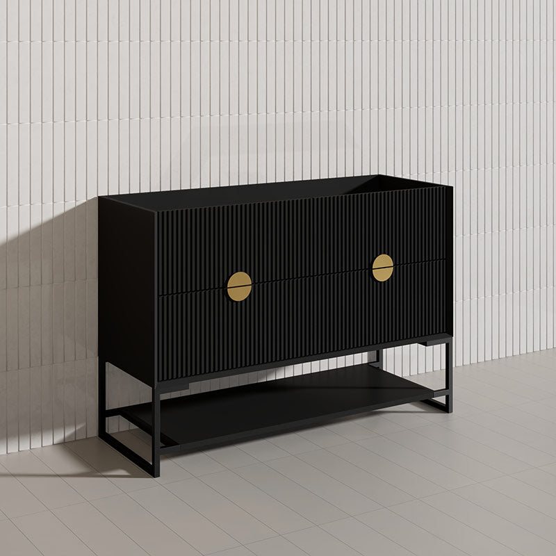 1200mm Kingo Freestanding Plywood Vanity Linear Surface Single/Double Bowls Cabinet ONLY for Bathroom Matt White/Black