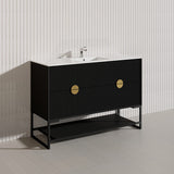 1200mm Kingo Freestanding Plywood Vanity Linear Surface Single/Double Bowls Cabinet ONLY for Bathroom Matt White/Black