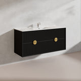 1200mm Kingo Wall Hung Plywood Vanity Matt White/Black Linear Surface Finish Single/Double Bowls Cabinet ONLY for Bathroom