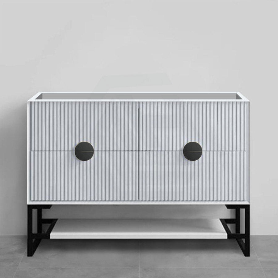 1200mm Kingo Freestanding Plywood Vanity Linear Surface Single/Double Bowls Cabinet ONLY for Bathroom Matt White/Black