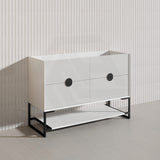 1200mm Kingo Freestanding Plywood Vanity Linear Surface Single/Double Bowls Cabinet ONLY for Bathroom Matt White/Black