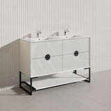 1200mm Kingo Freestanding Plywood Vanity Linear Surface Single/Double Bowls Cabinet ONLY for Bathroom Matt White/Black