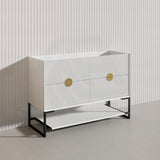 1200mm Kingo Freestanding Plywood Vanity Linear Surface Single/Double Bowls Cabinet ONLY for Bathroom Matt White/Black
