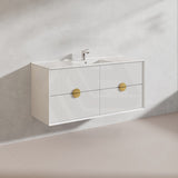 1200mm Kingo Wall Hung Plywood Vanity Matt White/Black Linear Surface Finish Single/Double Bowls Cabinet ONLY for Bathroom
