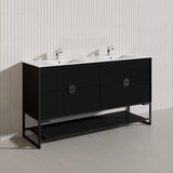 1500mm Kingo Freestanding Plywood Vanity Linear Surface Single/Double Bowls Cabinet ONLY for Bathroom Matt White/Black