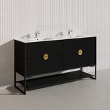 1500mm Kingo Freestanding Plywood Vanity Linear Surface Single/Double Bowls Cabinet ONLY for Bathroom Matt White/Black