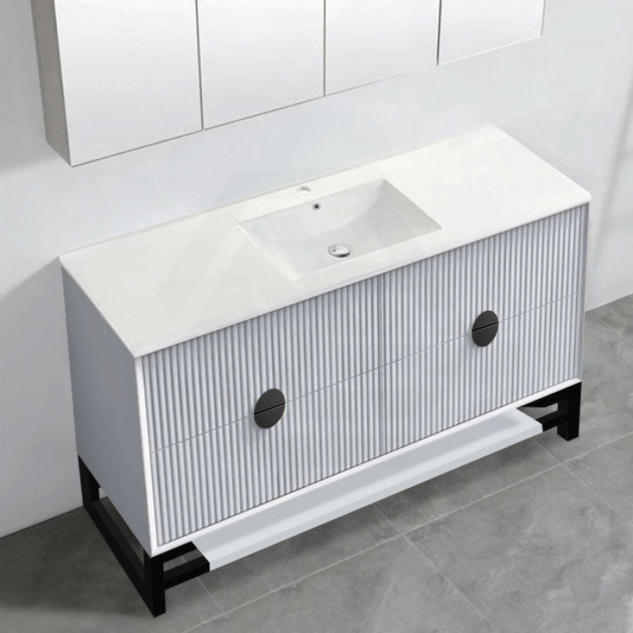 1500mm Kingo Freestanding Plywood Vanity Linear Surface Single/Double Bowls Cabinet ONLY for Bathroom Matt White/Black