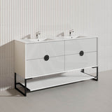 1500mm Kingo Freestanding Plywood Vanity Linear Surface Single/Double Bowls Cabinet ONLY for Bathroom Matt White/Black