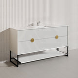 1500mm Kingo Freestanding Plywood Vanity Linear Surface Single/Double Bowls Cabinet ONLY for Bathroom Matt White/Black