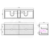 600-1500Mm Wall Hung Plywood Vanity White Linear Surface Single/Double Bowls Cabinet 