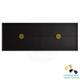 600-1800mm Kingo Wall Hung Plywood Vanity Matt Black Linear Surface Single/Double Bowls Cabinet ONLY for Bathroom