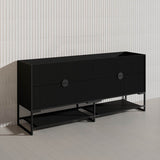 1800mm Kingo Freestanding Plywood Vanity Linear Surface Cabinet ONLY for Bathroom Matt White/Black