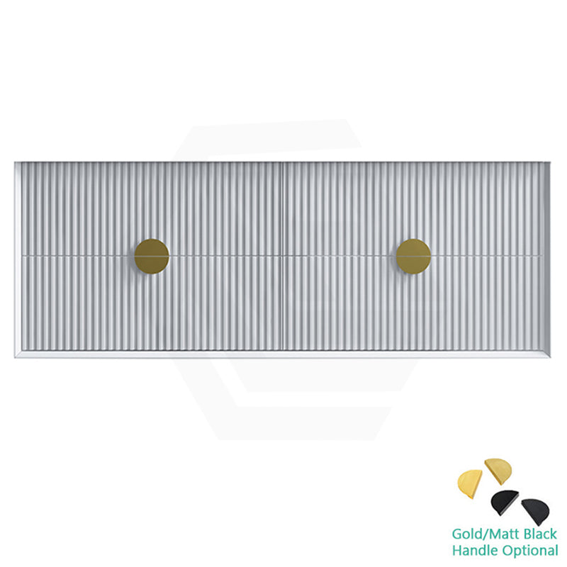 600-1500Mm Wall Hung Plywood Vanity White Linear Surface Single/Double Bowls Cabinet 