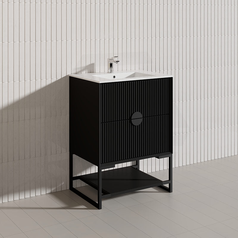 600mm Kingo Freestanding Plywood Vanity Linear Surface Single Bowl Cabinet ONLY for Bathroom Matt White/Black Available