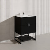 600mm Kingo Freestanding Plywood Vanity Linear Surface Single Bowl Cabinet ONLY for Bathroom Matt White/Black Available