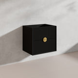 600mm Kingo Wall Hung Plywood Vanity Matt White/Black Linear Surface Finish Single Bowl Cabinet ONLY for Bathroom