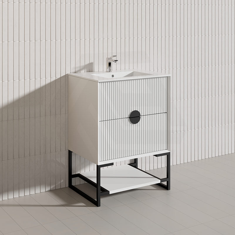 600mm Kingo Freestanding Plywood Vanity Linear Surface Single Bowl Cabinet ONLY for Bathroom Matt White/Black Available