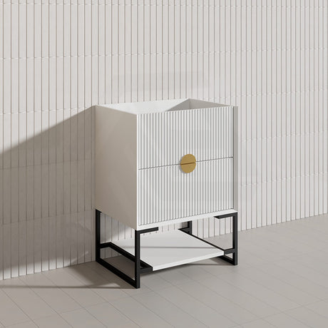 600mm Kingo Freestanding Plywood Vanity Linear Surface Single Bowl Cabinet ONLY for Bathroom Matt White/Black Available