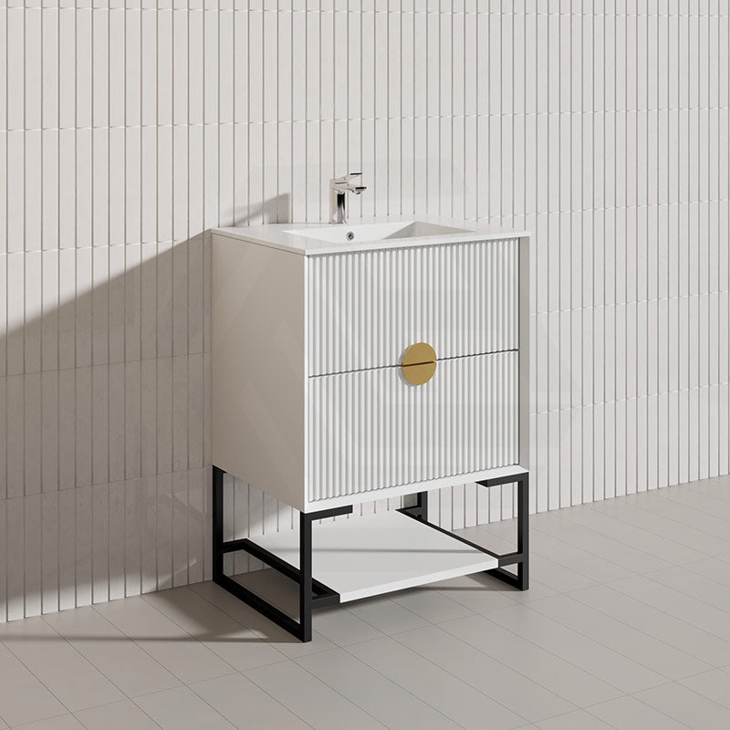 600mm Kingo Freestanding Plywood Vanity Linear Surface Single Bowl Cabinet ONLY for Bathroom Matt White/Black Available