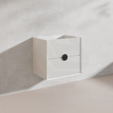 600mm Kingo Wall Hung Plywood Vanity Matt White/Black Linear Surface Finish Single Bowl Cabinet ONLY for Bathroom