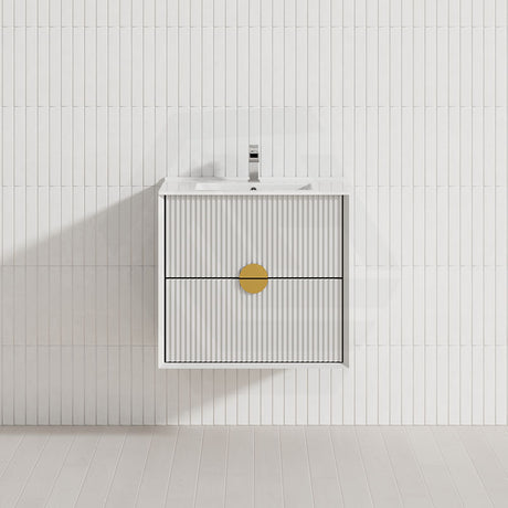 600-1800mm Kingo Wall Hung Plywood Vanity White Linear Surface Finish Single/Double Bowls Cabinet ONLY for Bathroom