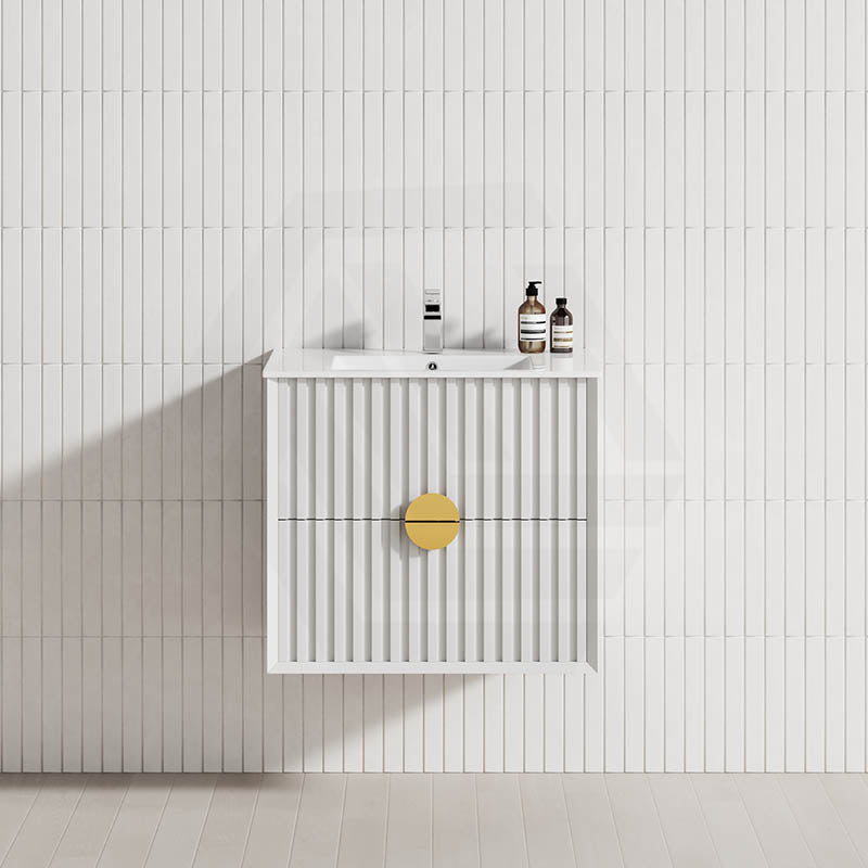 600-1800mm Kingo Wall Hung Plywood Vanity White Linear Surface Finish Single/Double Bowls Cabinet ONLY for Bathroom
