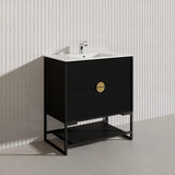 750mm Kingo Freestanding Plywood Vanity Linear Surface Single Bowl Cabinet ONLY for Bathroom Matt White/Black Available