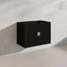 750mm Kingo Wall Hung Plywood Vanity Matt White/Black Linear Surface Finish Single Bowl Cabinet ONLY for Bathroom